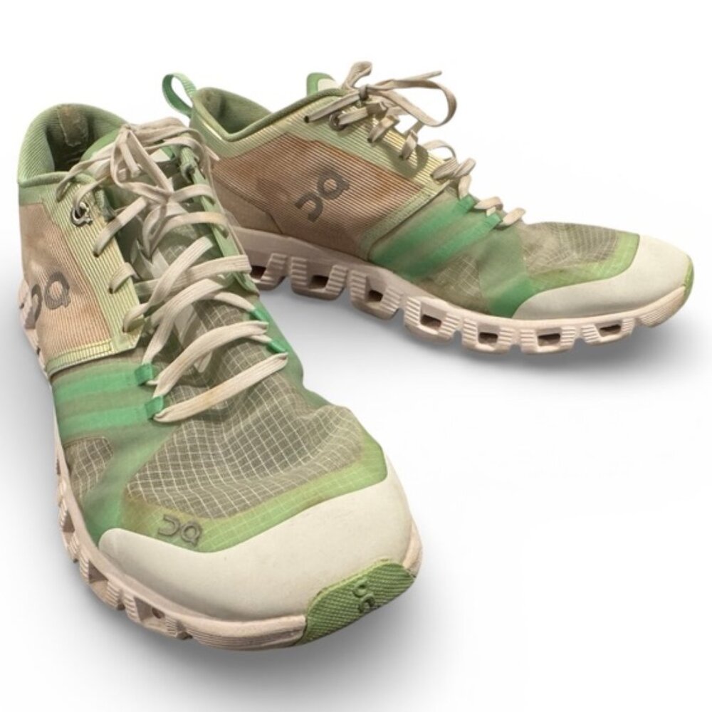 On Cloud X Shift Sneakers Women’s 9 White Green Training Shoes Lightweight